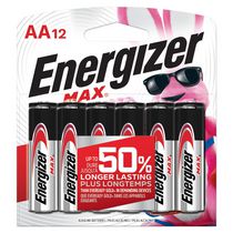 Piles alcalines AA Energizer MAX, emballage de 12