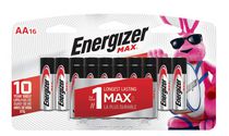 Piles alcalines AA Energizer MAX, emballage de 16