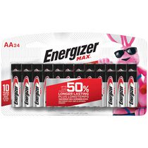 Piles alcalines AA Energizer MAX, emballage de 24