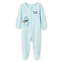 Sesame Street Baby Boys' Cookie Monster Full Zip Sleeper