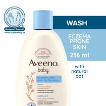 Aveeno Crème nettoyante Soin de l’eczéma avec avoine colloïdale, pour bébés, peau sensible, 236 mL