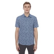 Dark Black Men's 4 Way Stretch s/s button down shirt