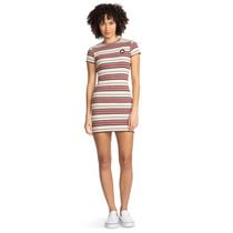 AIRWALK WOMENS RIBBED STRIPE DRESS IN MAGENTA