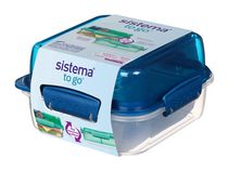Sistema 1.24L Lunch Stack Square to Go Assorted Colours