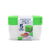 Sistema Nest It Meal Prep Food Storage Containers with Lids, 2 Compartments