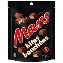 Bouchées de friandise au chocolat et au caramel Mars, sans arachides, en bouchées, sac, 193 g