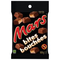 Bouchées de friandise au chocolat et au caramel Mars, sans arachides, en bouchées, sac, 109 g