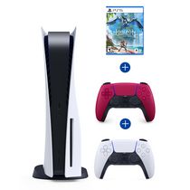 PlayStation5 Console PLUS Manette de jeu sans fil DualSense pour PlayStation5 – Rouge cosmique et Horizon Forbidden West Launch Edition pour (PlayStation 5)