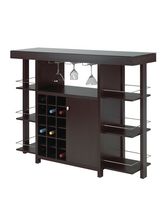 Brassex Inc Bar Cabinet with Smoked Glass Top