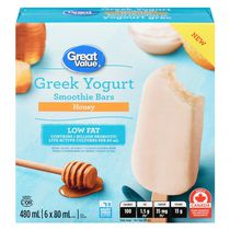 Barres smoothies au yogourt grec au miel Great Value