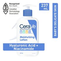 CeraVe Baby Moisturizing Lotion, Gentle Skin Care for Face & Body with Ceramides, Hyaluronic Acid, Niacinamide & Vitamin E. Fragrance-Free, Paraben-Free, Dye-free. Sensitive skin, non-greasy, 237ML.