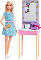 Barbie: Coffret Barbie Big City, Big Dreams Dressing de Star avec Poupée Barbie « Malibu » (environ 30 cm, Blonde) avec Accessoires, Cadeau pour les Enfants de 3 à 7 ans