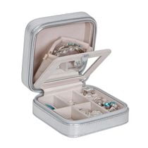Mele and Co Luna  Metallic Silver Travel Jewellery Case