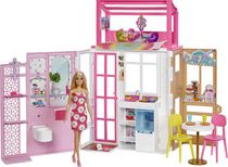 Barbie Maison sur 2 Niveaux avec 4 Zones de Jeu et Poupée