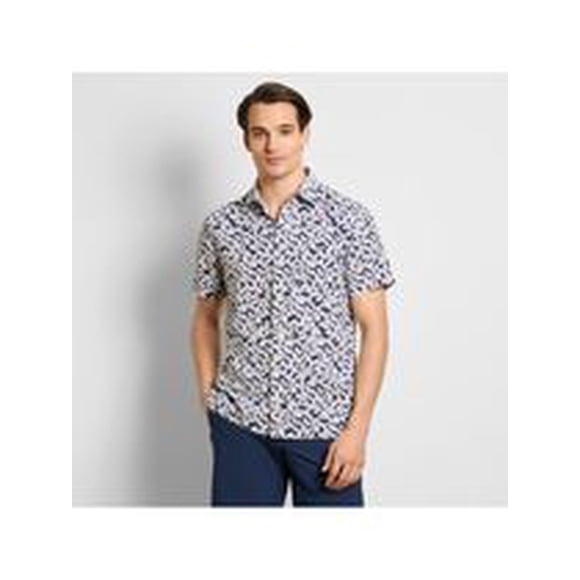 SS SHADOW PRINT CAMP SHIRT