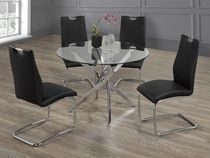 Elizette 5-Piece Dining Set, Black