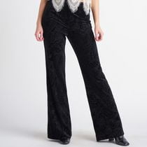 Devoted Pantalon évasé en velours gaufré