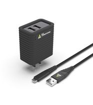 All Conditions Chargeur mural USB 2 ports 2,4 A avec câble Lightning de 6 pieds