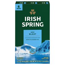 Irish Spring Icy Blast Deodorant Bar Soap for Men, 104.8 g, 6 Pack