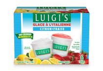 LUIGI'S Citron et Fraise Veritable Glace Italienne / Pack de Variété, 6ct