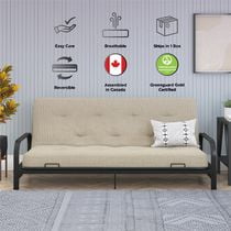 Matelas futon à ressorts ensachés de 8 po Trule de Signature Sleep, simili-lin de polyester, format deux places