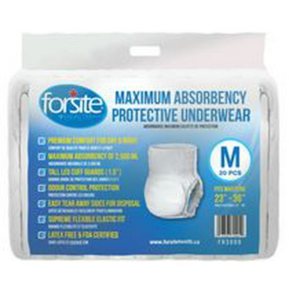 Forsite Health Maximum Absorbency Protective Underwear, M size, Pull up, 80 count