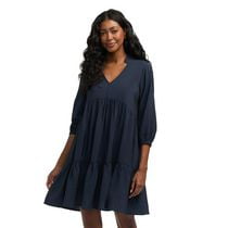 Robe à manches bouffantes à col en V de Mexx pour femmes