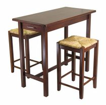 Sally Breakfast Table set with rush seat stools