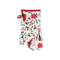 Cotton Four Mitt (Cardinal Poinsettia) - Set of 2
