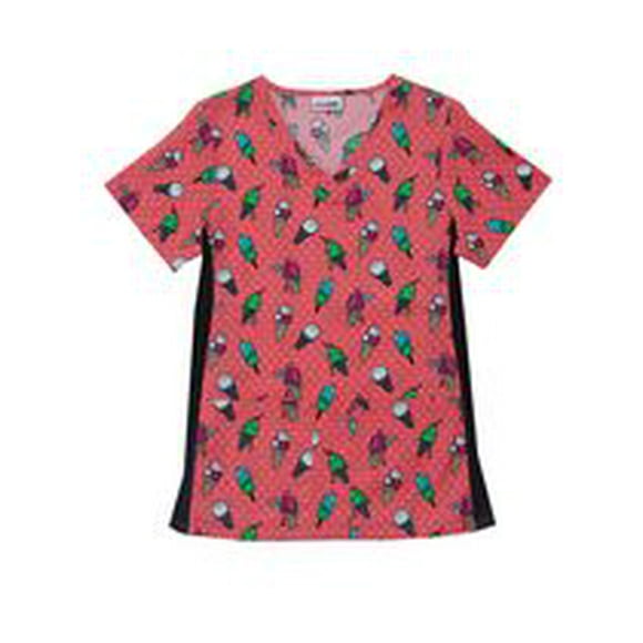 Sweet On You V-Neck Print Scrub Top