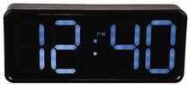 Réveil à affichage numérique extra-large RCA avec contrôle de la luminosité, température et date - Noir