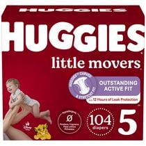 HUGGIES Little Movers Diapers, Mega Colossal Pack, Sizes: 3-8, Sizes: 3-8 | 136-62 Count