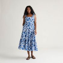 Mexx Women’s Printed Woven Strap Tiered Dress