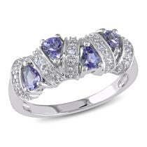 Bague Miabella avec tanzanites 3/5 CT PBT en argent sterling