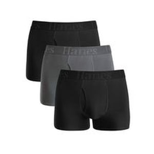 Hanes Originals SuperSoft Sous-vêtements Trunks pour homme, Total Support Pouch, Noir, 3-Pack