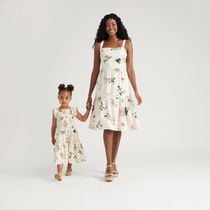 Mexx Mommy and Me Strap Tiered Dress with Shirred Back