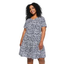 George Women's Plus Tiered T-Shirt Dress, Sizes 1X-4X