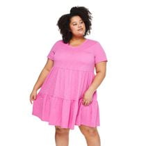 George Women's Plus Tiered T-Shirt Dress, Sizes 1X-4X