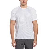Grand Slam Men's Linear Ergo Print Crew Neck Tennis Shirt