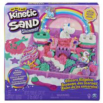 Kinetic Sand Shimmer, ensemble de jeu Unicorn Kingdom avec 2 lb de sable cinétique scintillant avec 8 outils, fabriqué avec du sable naturel, jouets sensoriels de sable pour les enfants de 3 ans et plus