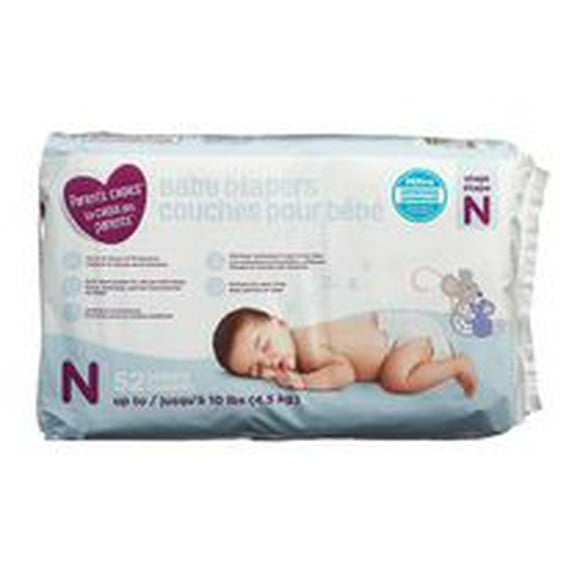 Parent's Choice Baby Diapers, 52 Diapers