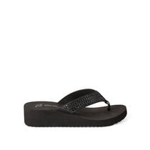 Time and Tru Women's Rhinestone Wedge Sandals
