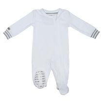 Juddlies Essentials Collection Baby Organic Cotton Sleeper 2-Way Zipper White/Grey