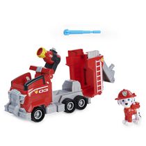 PAW Patrol, Camion de pompier transformable de luxe du film avec figurine Marcus articulée à collectionner, jouets pour les enfants à partir de 3 ans
