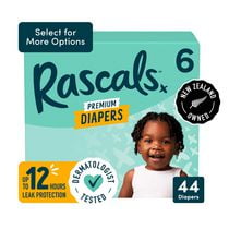 Rascals Premium Diapers, Preemie to Size 7