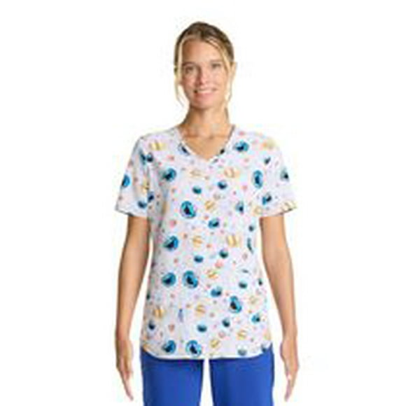 Scrubstar Women's Cookie Dreams V-Neck Print Scrub Top