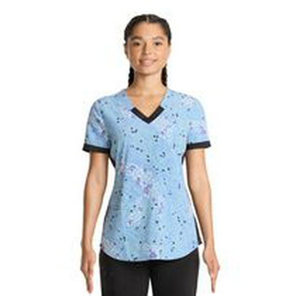 Scrubstar Women's Leopard Hearts V-Neck Print Scrub Top