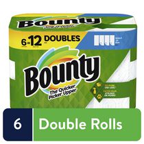 Bounty Select-A-Size Paper Towels, White, 6 Double Rolls = 12 Regular Rolls