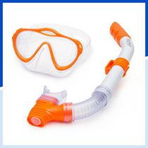 Dolfino Pro Manta Pro Youth Mask and Snorkel Combo - Orange / Blanc