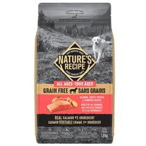 Nature's Recipe Grain-Free Adult Dry Dog Food, Salmon, Sweet Potato & Pumpkin Recipe, 1.8kg-5.4kg